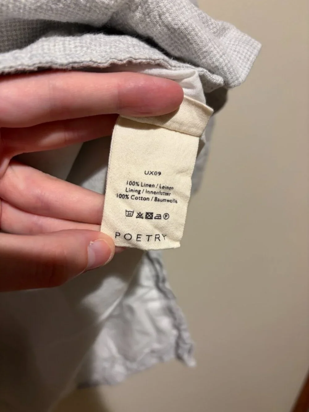 Poetry Long Jacket High-Twist Linen in Ice Grey